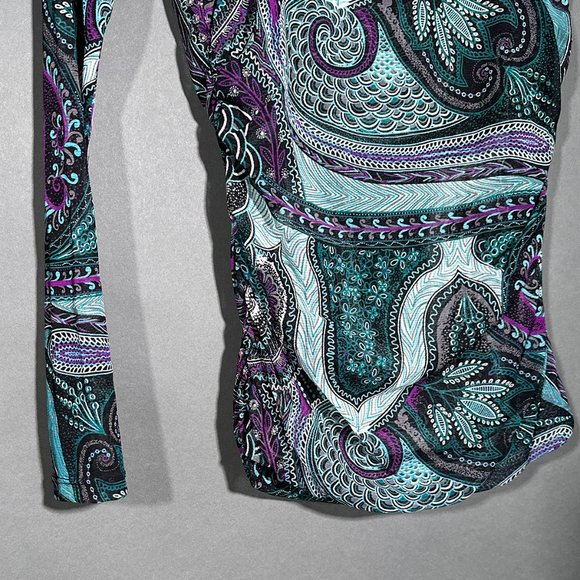 INC International Concepts Multi Color StretchTunic Square Neckline Size S - Picture 6 of 11